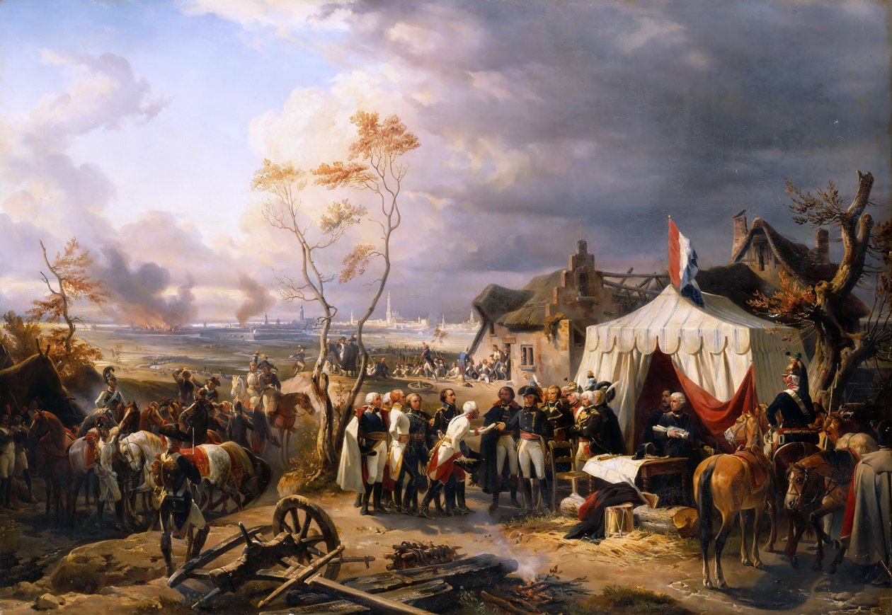 General De la Morlière tar emot överlämnandet av Antwerpen den 29 november 1792 av Henri Felix Emmanuel Philippoteaux
