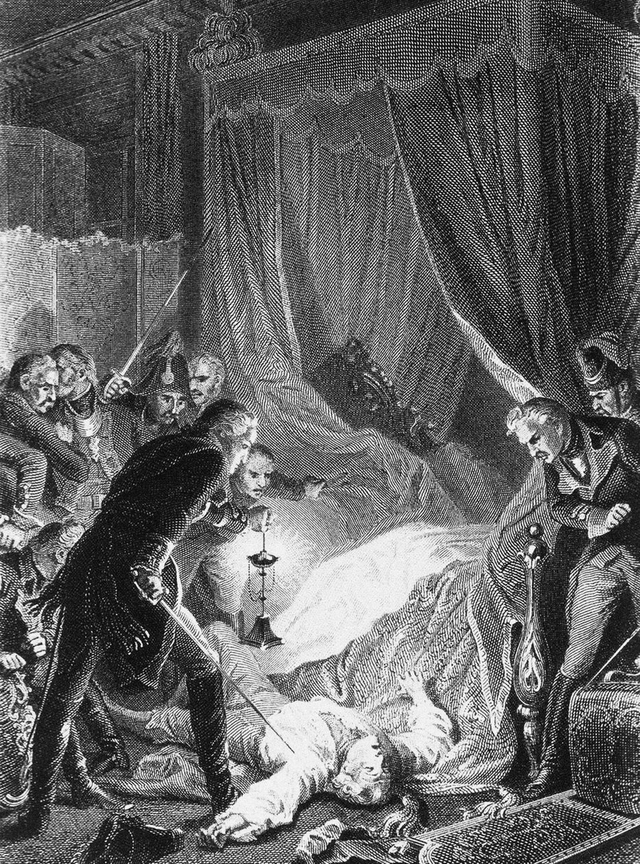Mordet på tsar Paul I den 12 mars 1801, 1874 av Henri Felix Emmanuel Philippoteaux