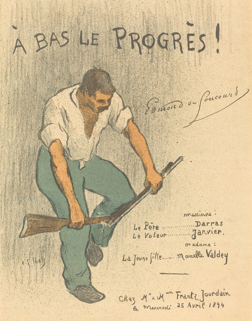 Ned med framsteg! av Henri Gabriel Ibels