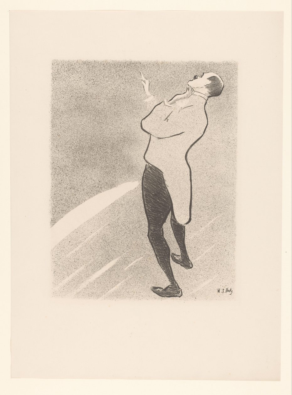 Porträtt av komikern Kam-Hill Kam-Hill Kafékonsertens artister (serietitel) Le Café Concert (serietitel) av Henri Gabriel Ibels