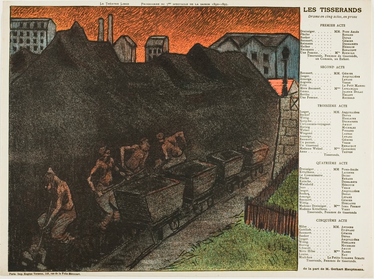 Sjunde föreställningen: Les Tisserands för Le Théatre Libre av Henri Gabriel Ibels
