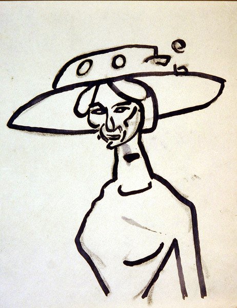 En bredbrättad hatt av Henri Gaudier Brzeska