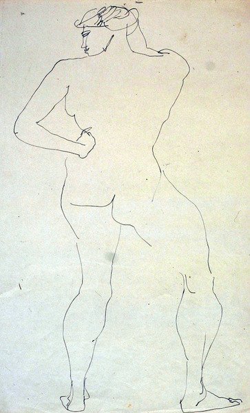 Kvinnlig naken bakifrån av Henri Gaudier Brzeska
