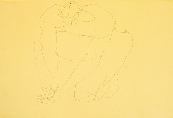 Naken man på knä II av Henri Gaudier Brzeska