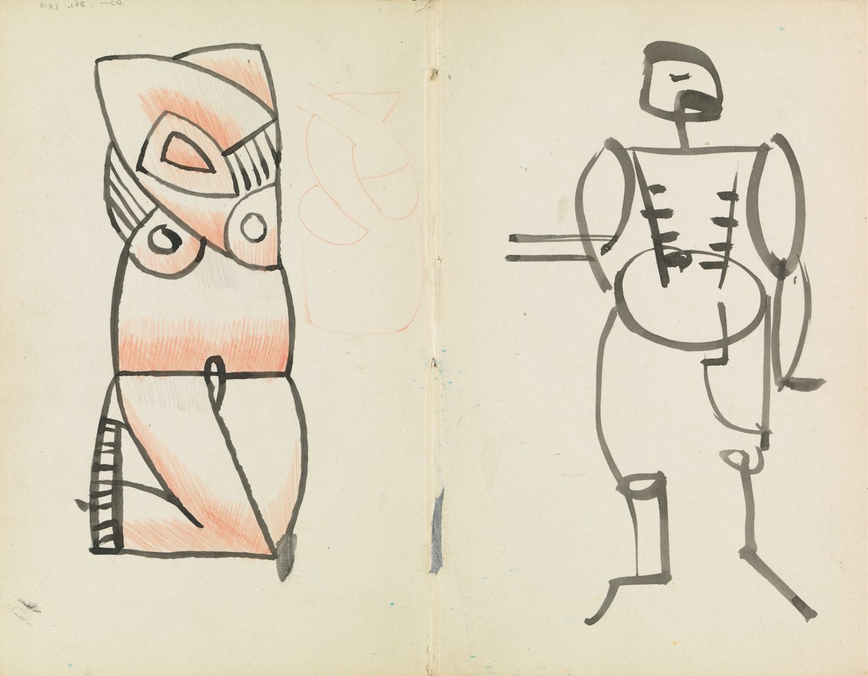 Hukande hona och stående hane av Henri Gaudier Brzeska