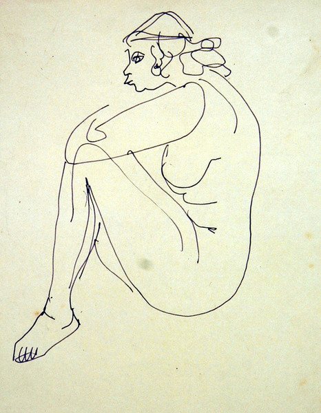 Naken kvinna sitter av Henri Gaudier Brzeska