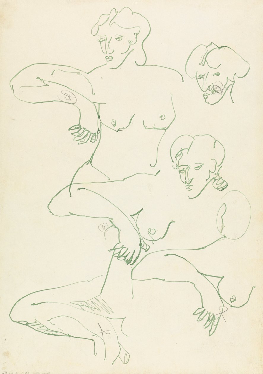 Fem studier av en kvinnlig figur av Henri Gaudier Brzeska