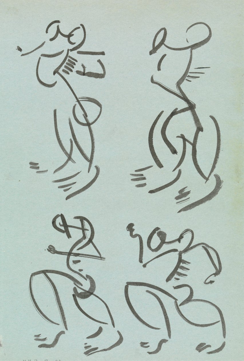 Fyra studier av dansande figurer av Henri Gaudier Brzeska