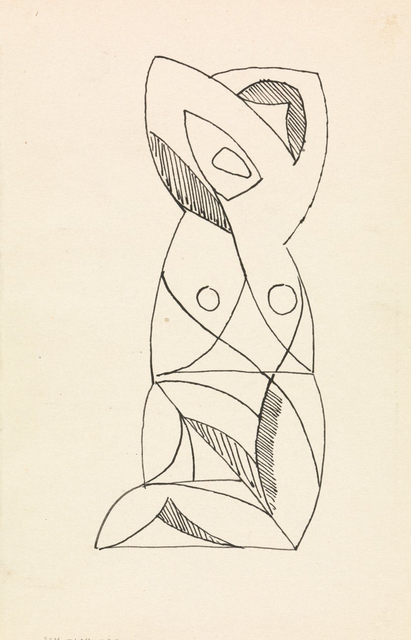 Knästående kvinnlig figur av Henri Gaudier Brzeska