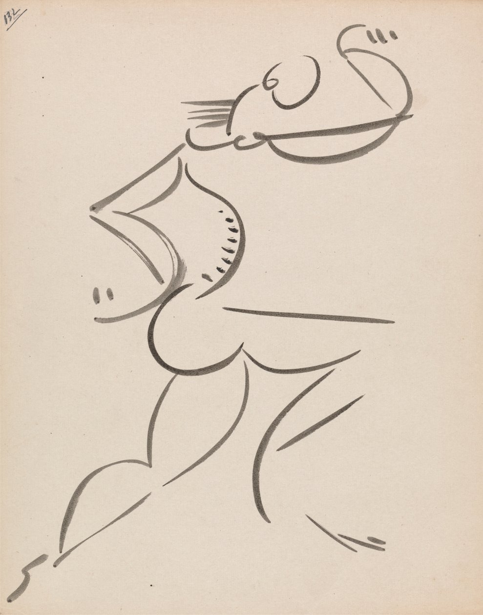 Dansande manlig figur, i profil av Henri Gaudier Brzeska