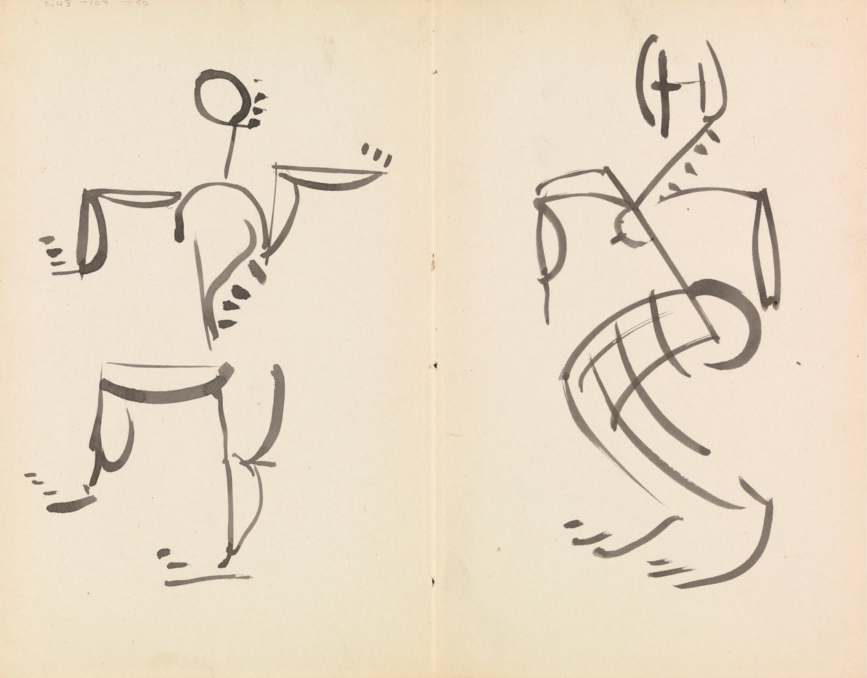Manliga och kvinnliga dansande figurer av Henri Gaudier Brzeska