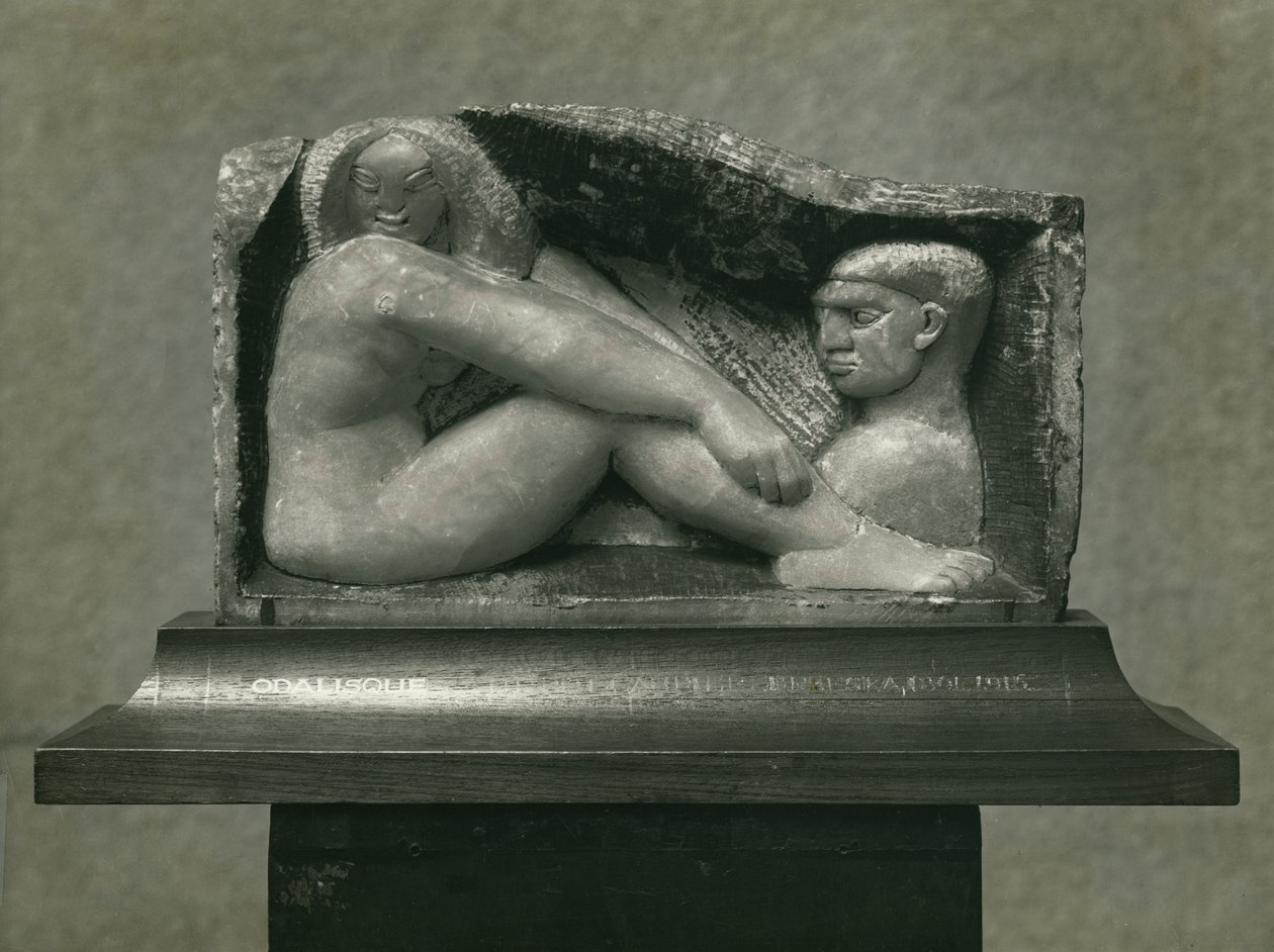 Odalisque (man och kvinna) 1912-13 (alabaster) av Henri Gaudier Brzeska