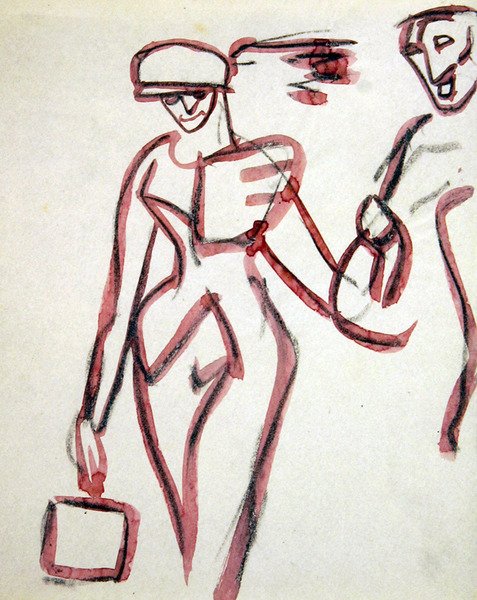 Promenader med följeslagare av Henri Gaudier Brzeska