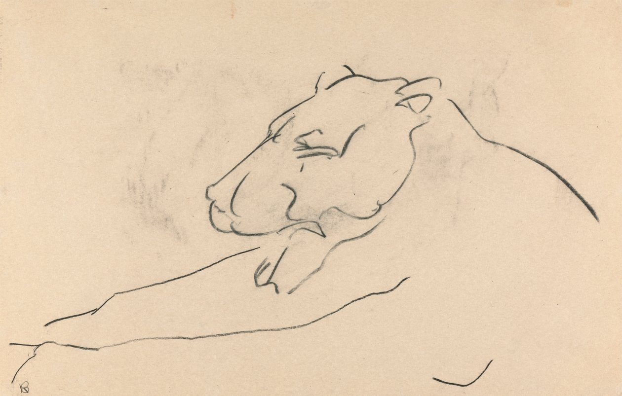 Liggande lejoninna av Henri Gaudier Brzeska