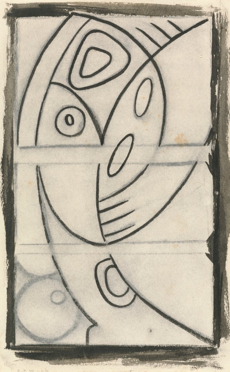 Reliefdesign av en abstrakt kvinnlig figur av Henri Gaudier Brzeska