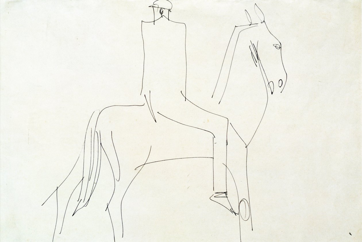 Ryttare i Rotton Row, 1913 (penna och bläck på papper) av Henri Gaudier Brzeska