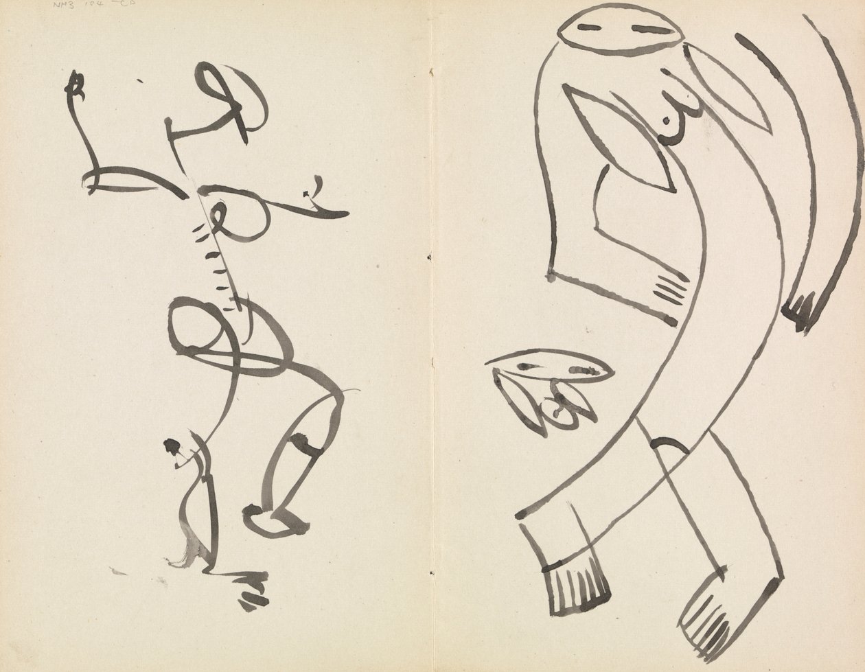 Studier av två dansande figurer av Henri Gaudier Brzeska