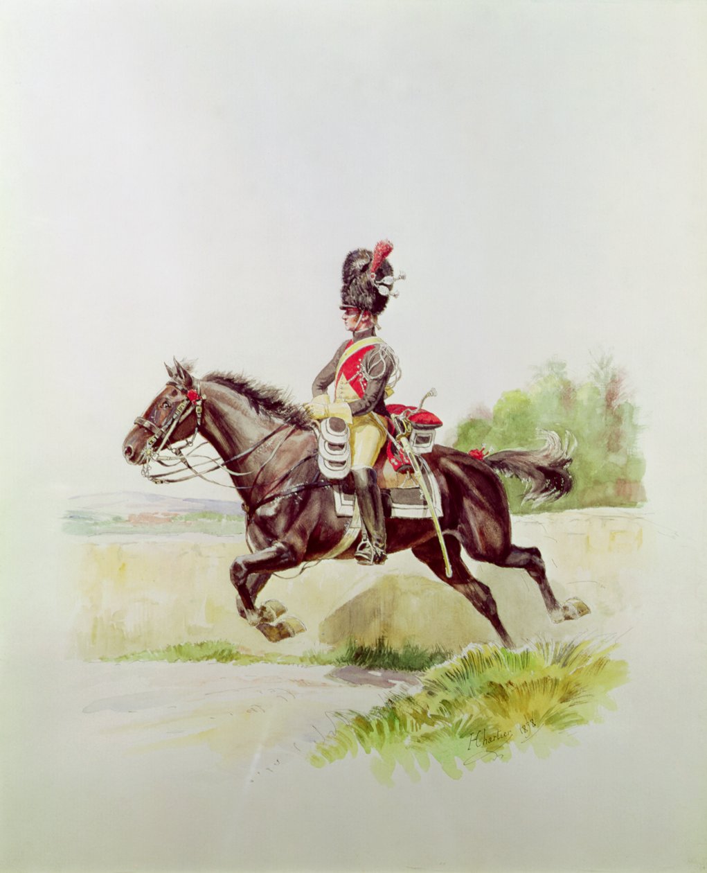 Soldat från det kejserliga gardet till häst, 1898 av Henri Georges Jacques Chartier