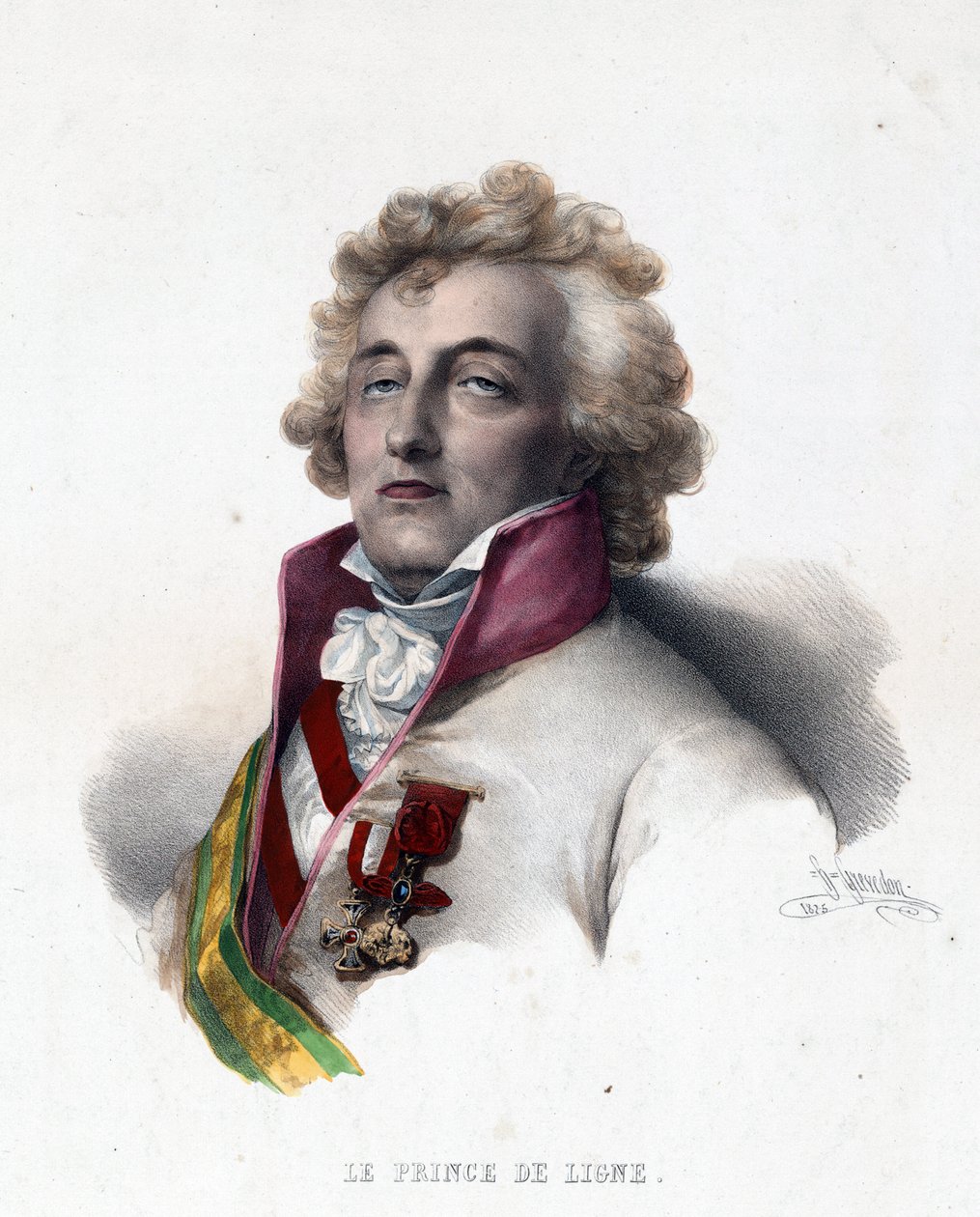 Porträtt av prins Charles Joseph de Ligne (1735-1814) - Porträtt av Charles-Joseph, Prince de Ligne - av Grevedon, Pierre Louis Henri (1776-1860) av Henri Grevedon