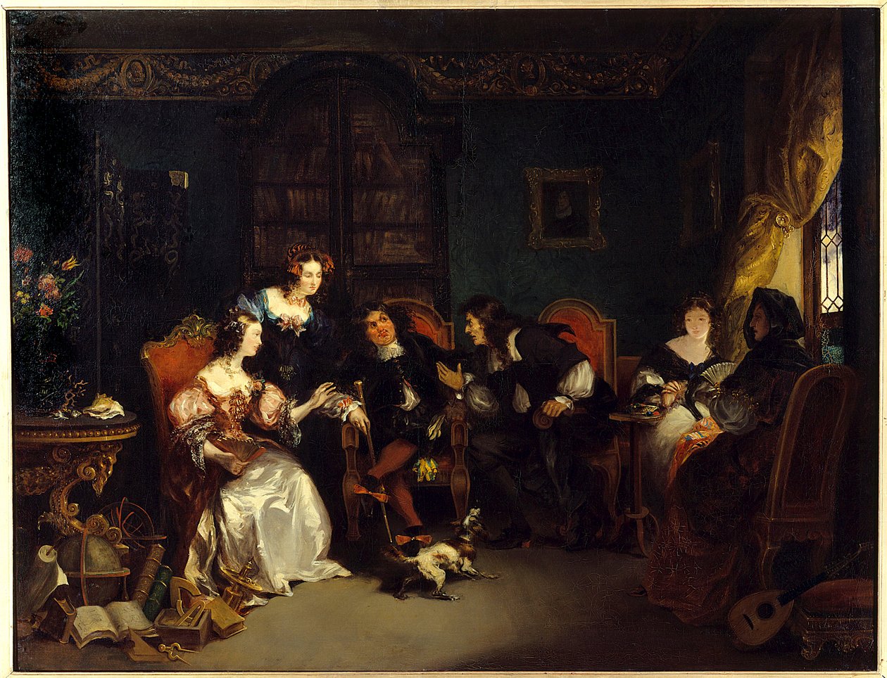 Trissotin och Vadius tvistar. Scen tagen från Molières verk "Les womans savantes""; akt 3, scen 5 av Henri Hippolyte Poterlet