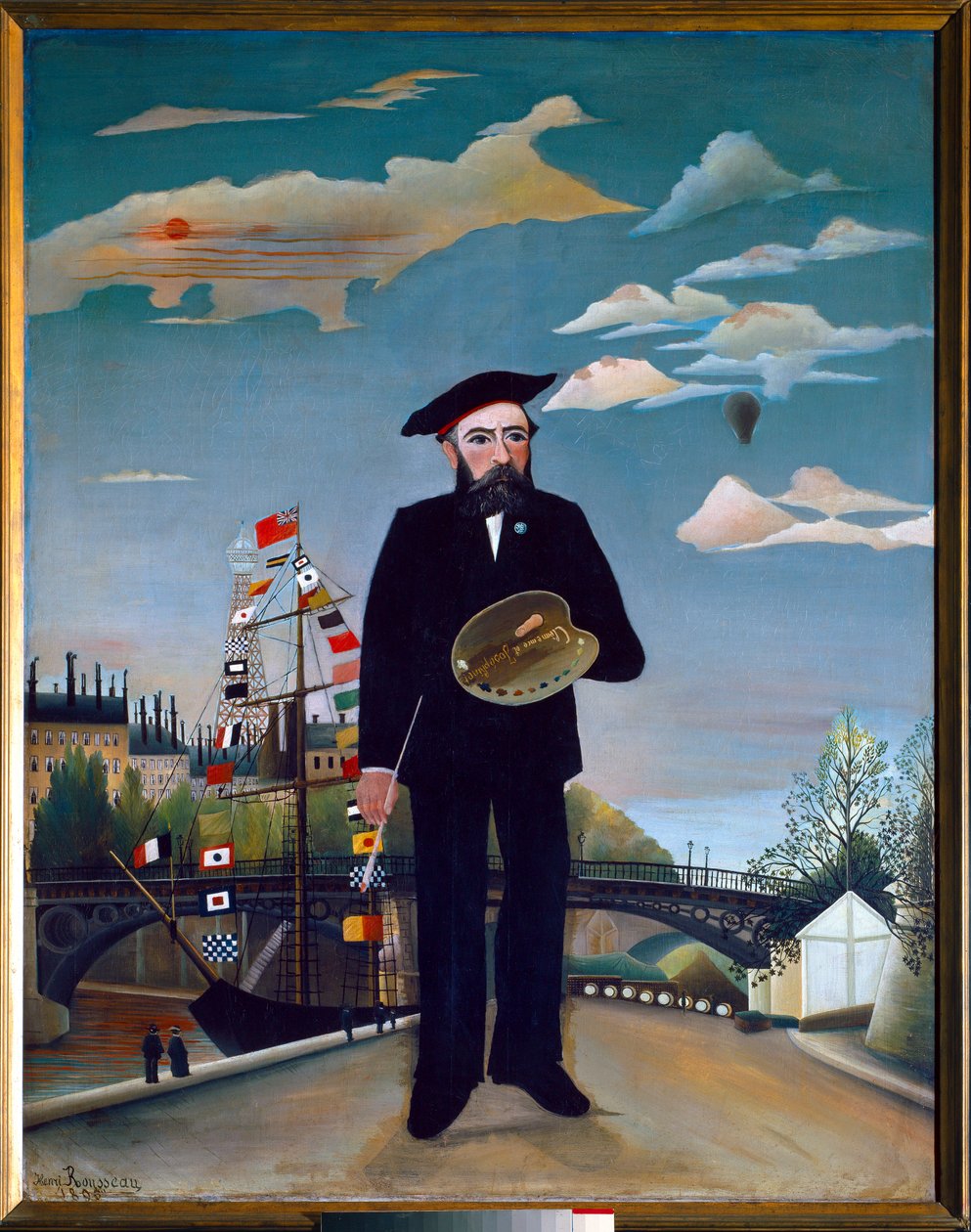 Självporträtt, från Ile Saint Louis av Henri J.F. (1844 1910) Rousseau