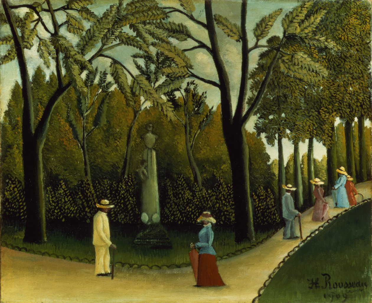 Monumentet till Chopin i Luxembourgträdgården av Henri J.F. Rousseau