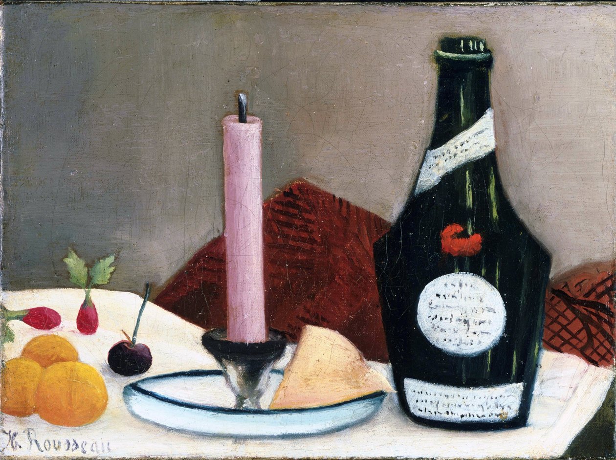 "Stilleben - det rosa ljuset" Målning av Henri Rousseau dit le Douanier (1844-1910) 1909 The Phillips Collection, Washington, D.C. av Henri J.F. Rousseau