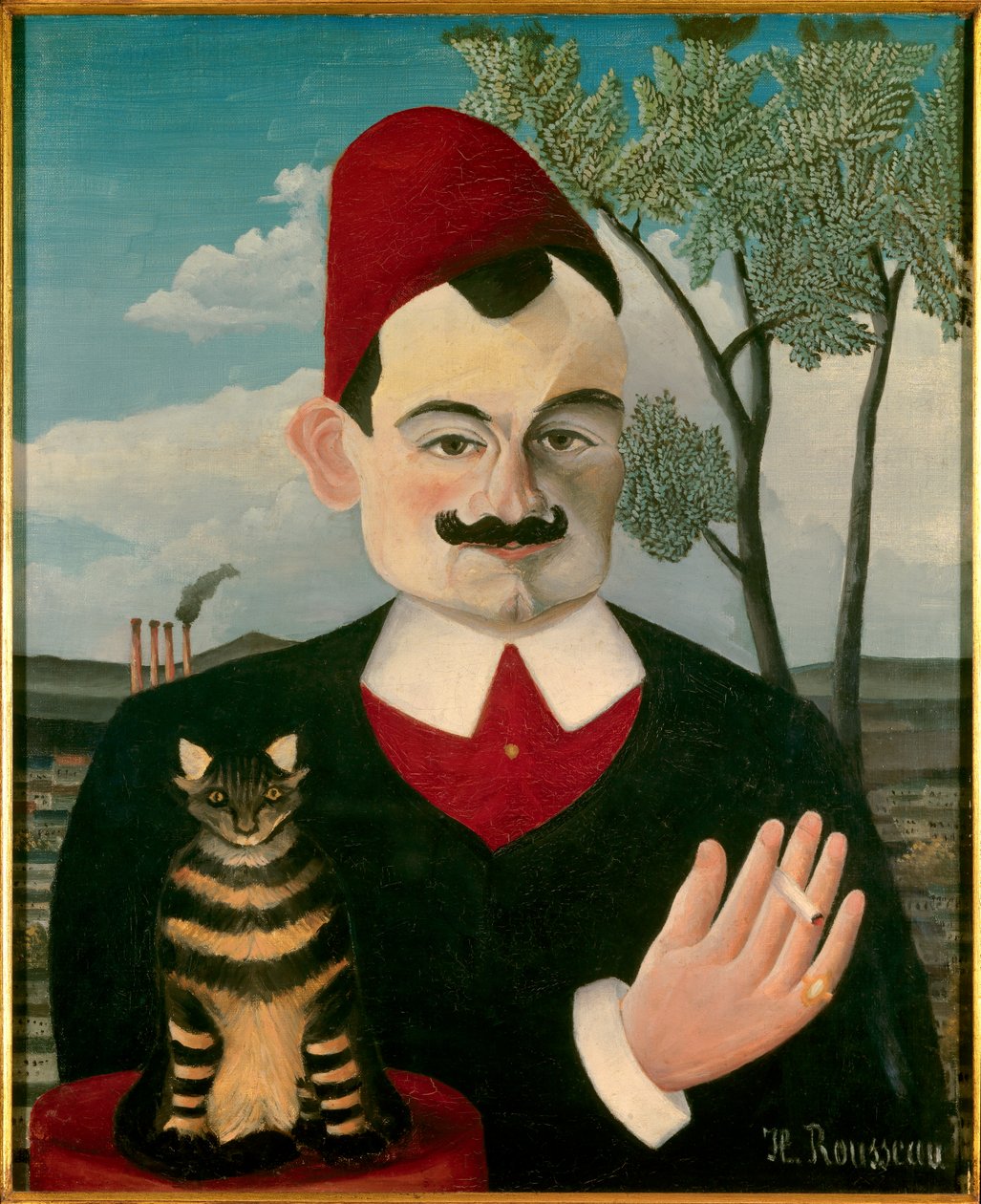 Porträtt av Pierre Loti Målning av Henri Rousseau dit le Douanier Rousseau (1844-1910), cirka 1891, sön 62x50 Zürich, Kunsthaus - Porträtt av Pierre Loti (1850-1923) - Målning av Henri J. F. Rousseau, kallad Le Douanier Rousseau (184 Rousseau (184 Rousseau av Henri J.F. Rousseau