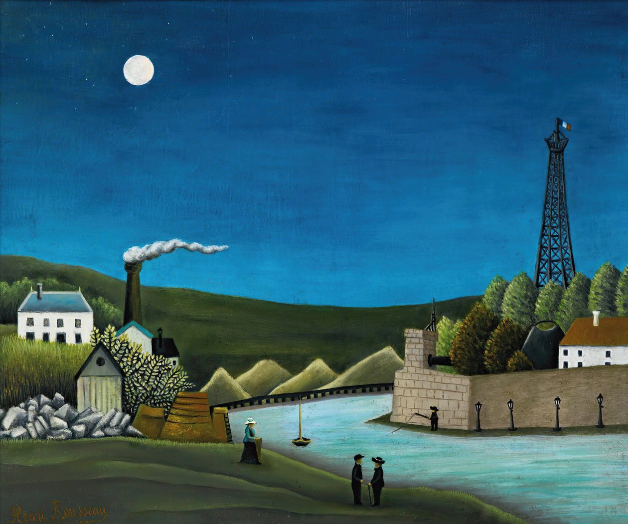 Seinen i Suresnes, ca 1911 (olja på duk) av Henri Rousseau