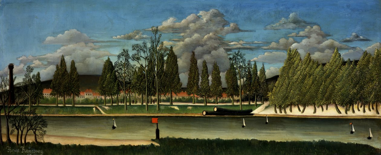 Landskap med trädstammar, c.1887 av Henri J.F. 1844 1910 Rousseau