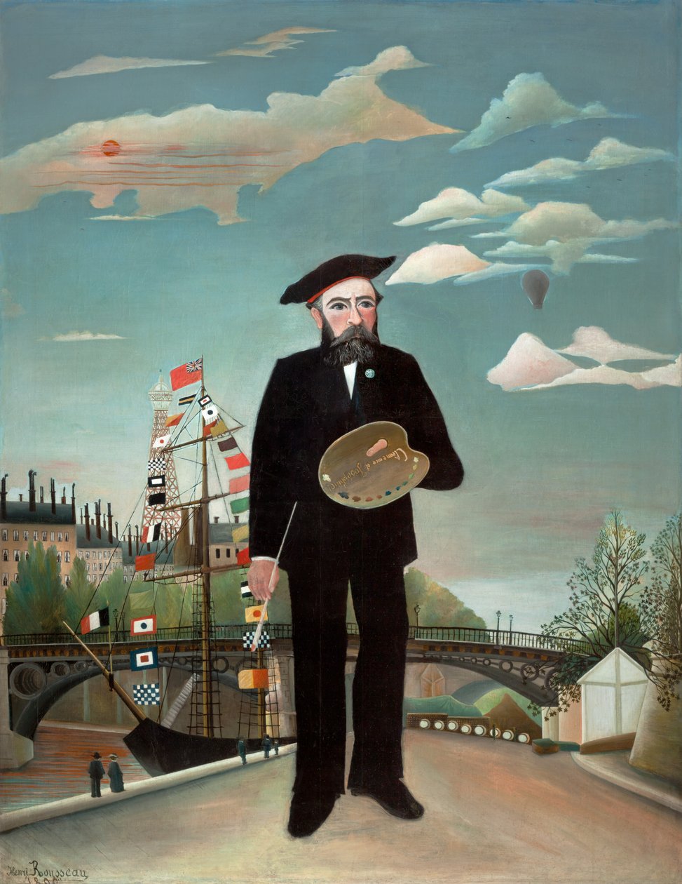 Jag själv: Porträtt-Landskap, 1890 av Henri J.F. 1844 1910 Rousseau