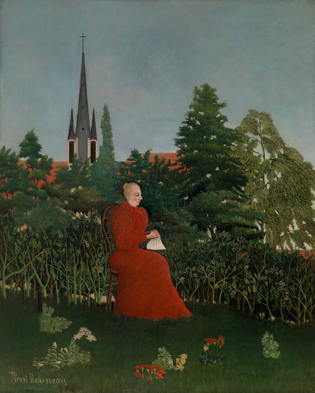 Kvinna i ett landskap, ca 1899 av Henri J.F. 1844 1910 Rousseau