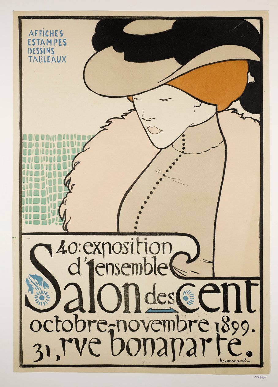 Salon des cents, utställningsaffisch av Henri Jacques Edouard Evenepoel
