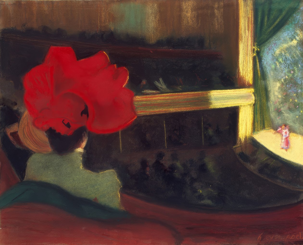 H.Evenepoel, Das Folies Bergere / Pastell av Henri Jacques Edouard Evenepoel
