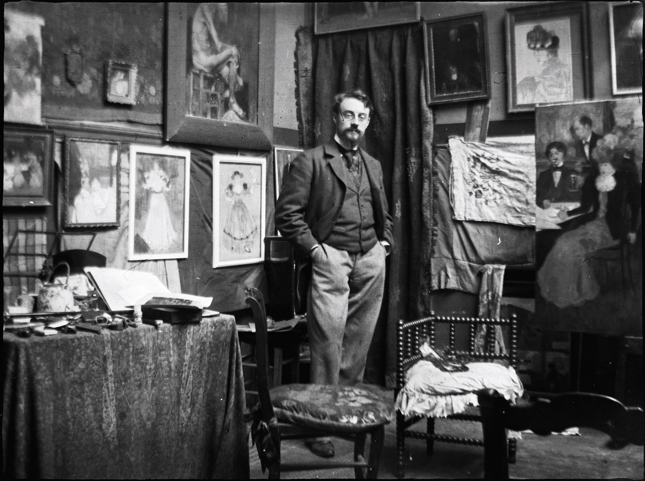 Henri Matisse i verkstaden hos Henri Evenepoel, 1897. av Henri Jacques Edouard Evenepoel