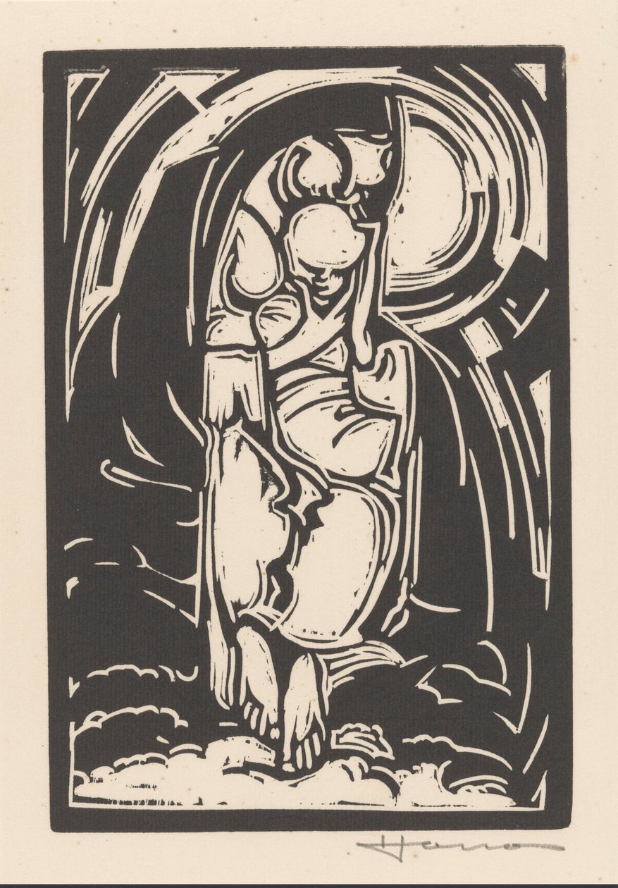 Figur som håller i hakan av Henri Jonas (signed by artist)