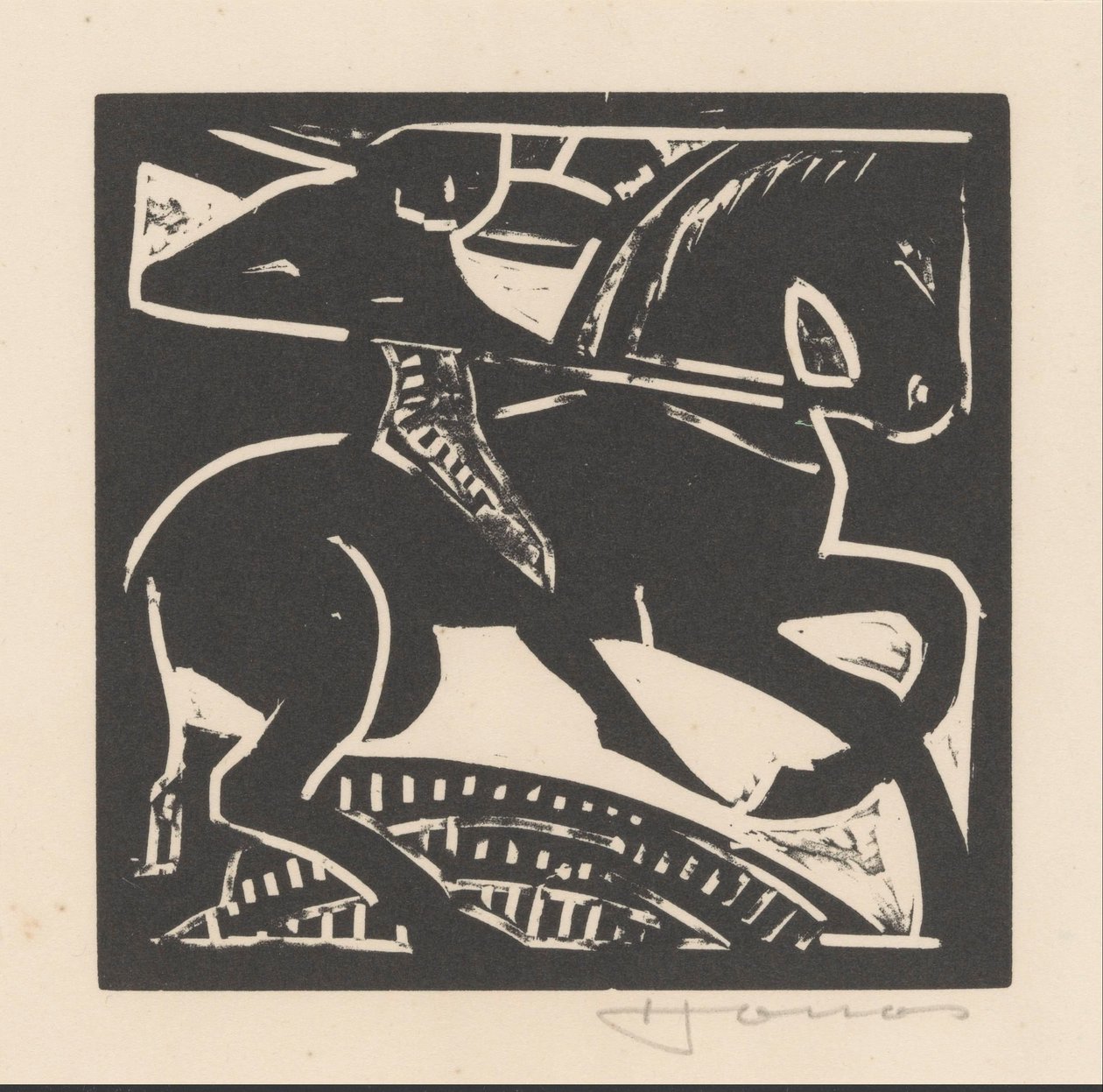 Ryttare på en häst av Henri Jonas (signed by artist)