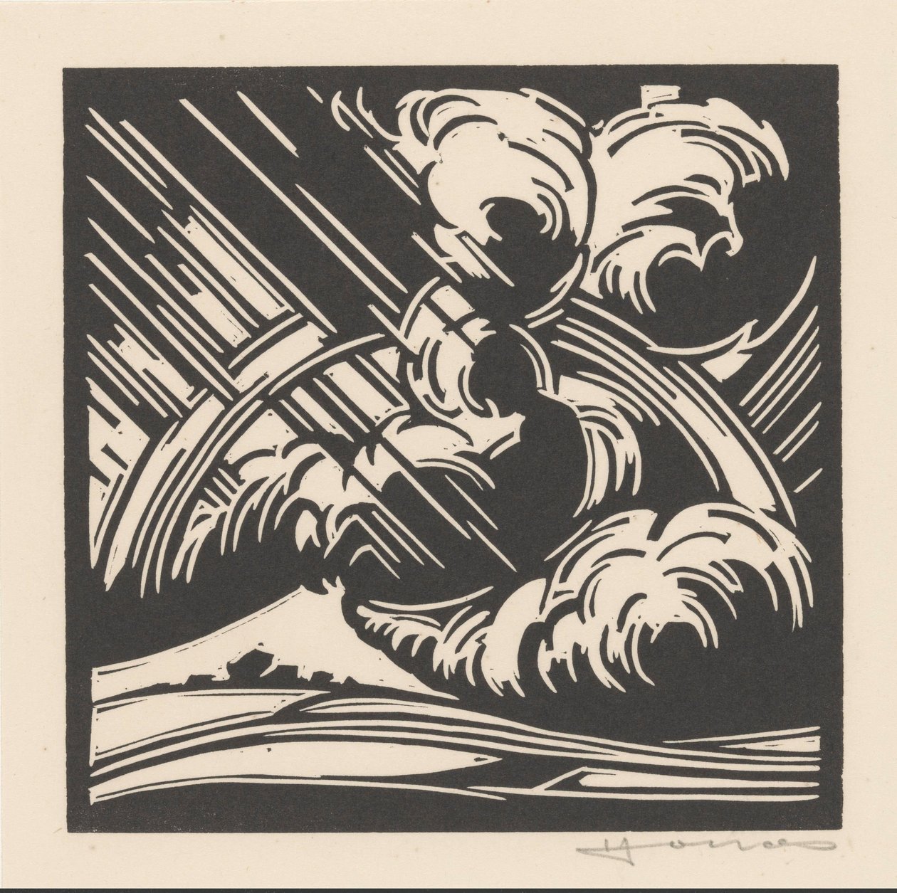 Storma över ett landskap av Henri Jonas (signed by artist)