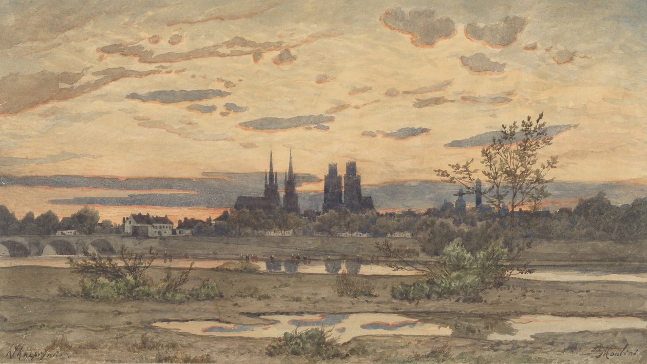 Utsikt över Moulins, ca. 1850-60. av Henri Joseph Harpignies
