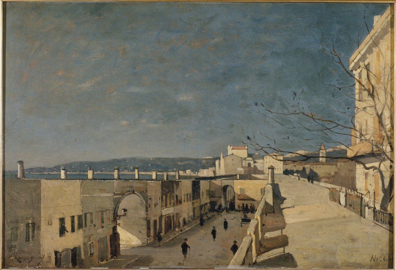En kaj i Nice, Les Ponchettes av Henri Joseph Harpignies