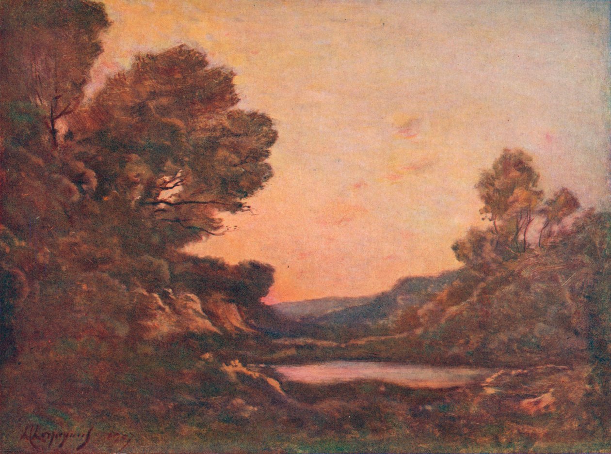 Solnedgång, 1907 av Henri Joseph Harpignies