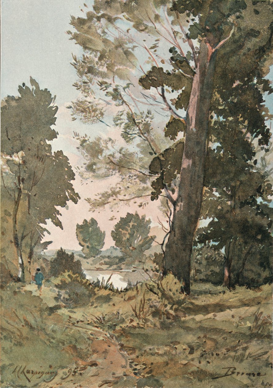 Från The Watercolor av Henri Harpignies, c1839-1898, 1898 av Henri Joseph Harpignies