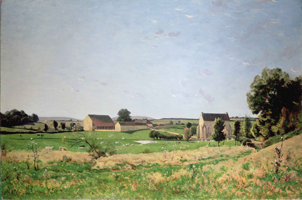 Landskap i Saulce, Yonne av Henri Joseph Harpignies