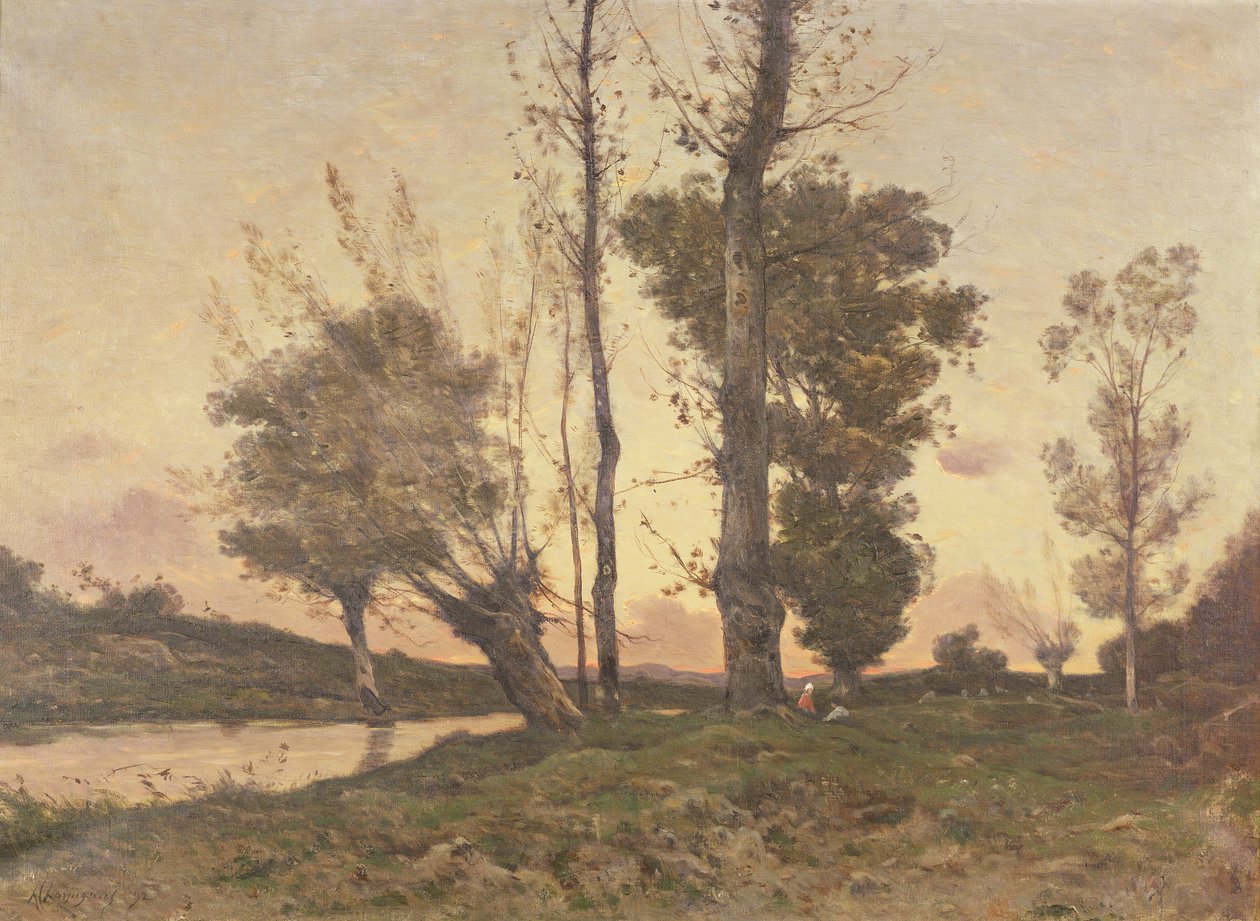 Landskap med en ström av Henri Joseph Harpignies