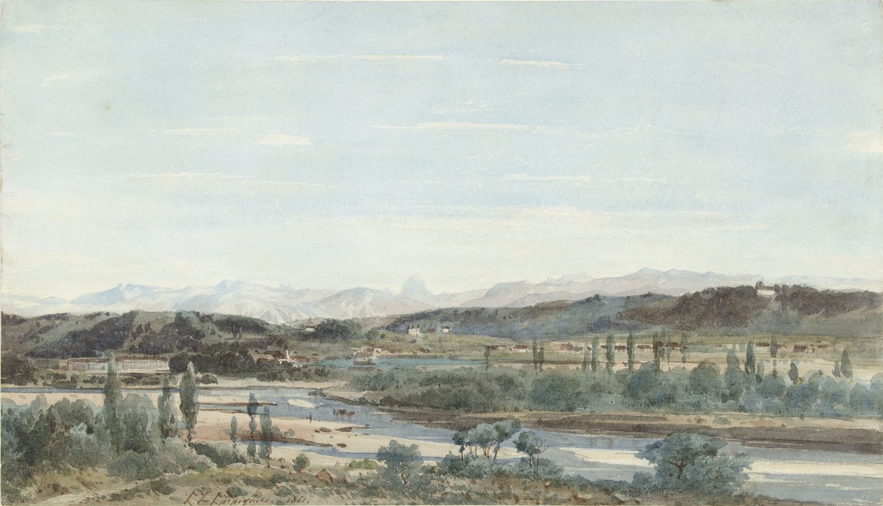 Landskap med en floddal i södra Frankrike av Henri Joseph Harpignies
