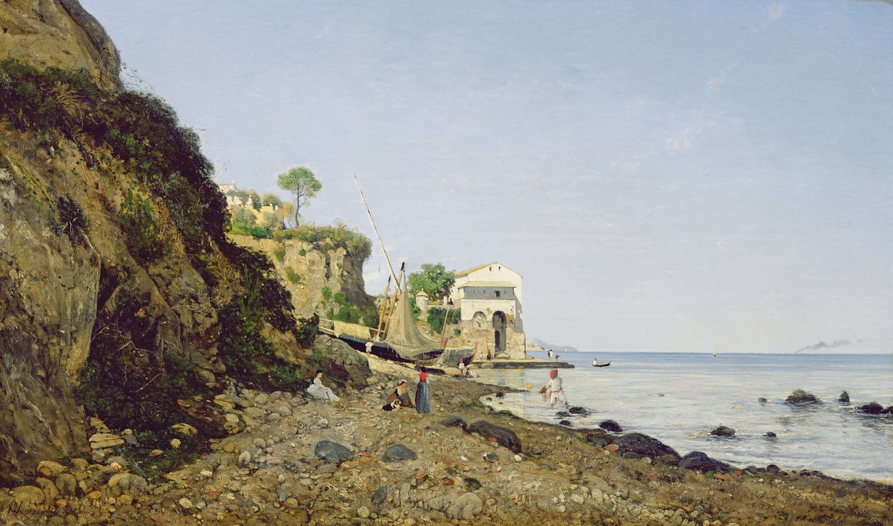 Seascape i Sorrento, 1859 av Henri Joseph Harpignies