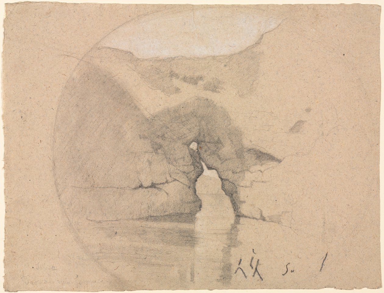 Sorrento, drottning Joans bad. av Henri Joseph Harpignies