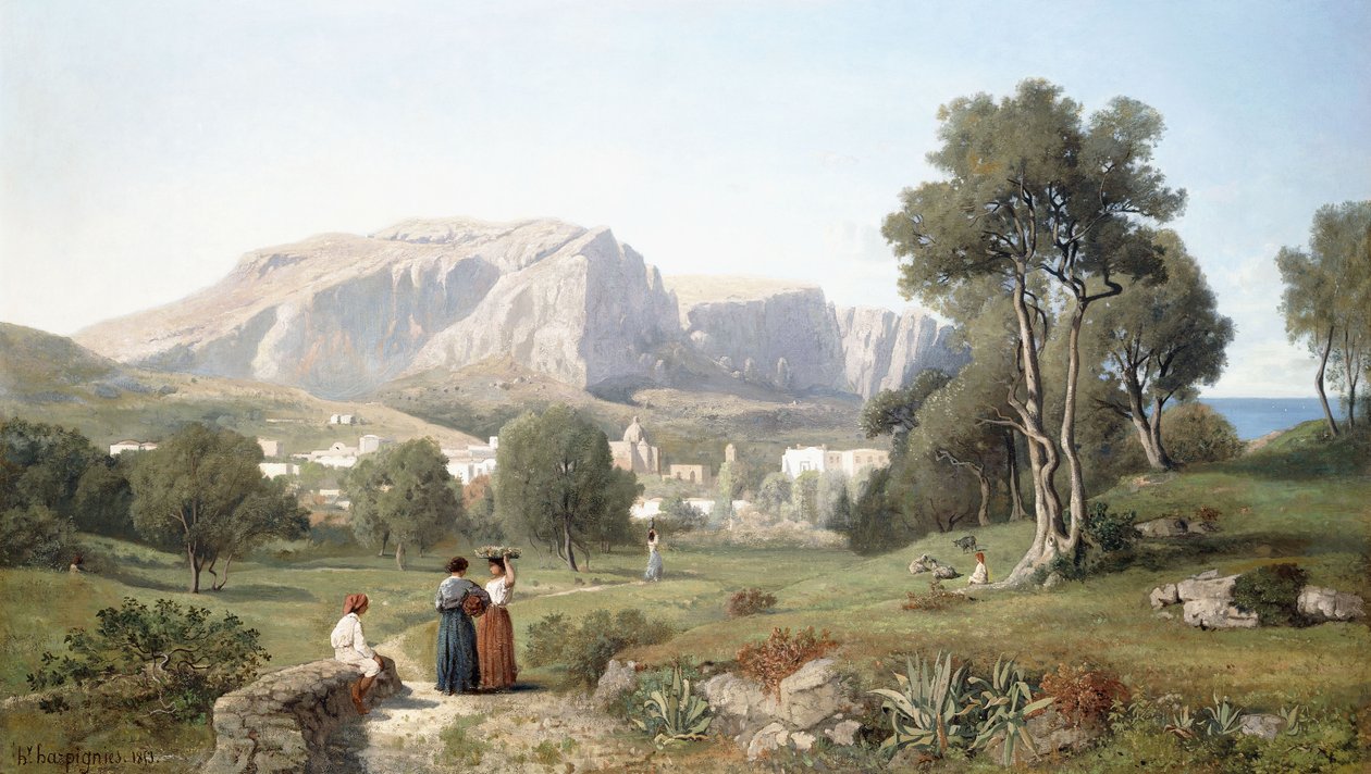 Med utsikt över ön Capri i Neapelbukten, 1853 av Henri Joseph Harpignies
