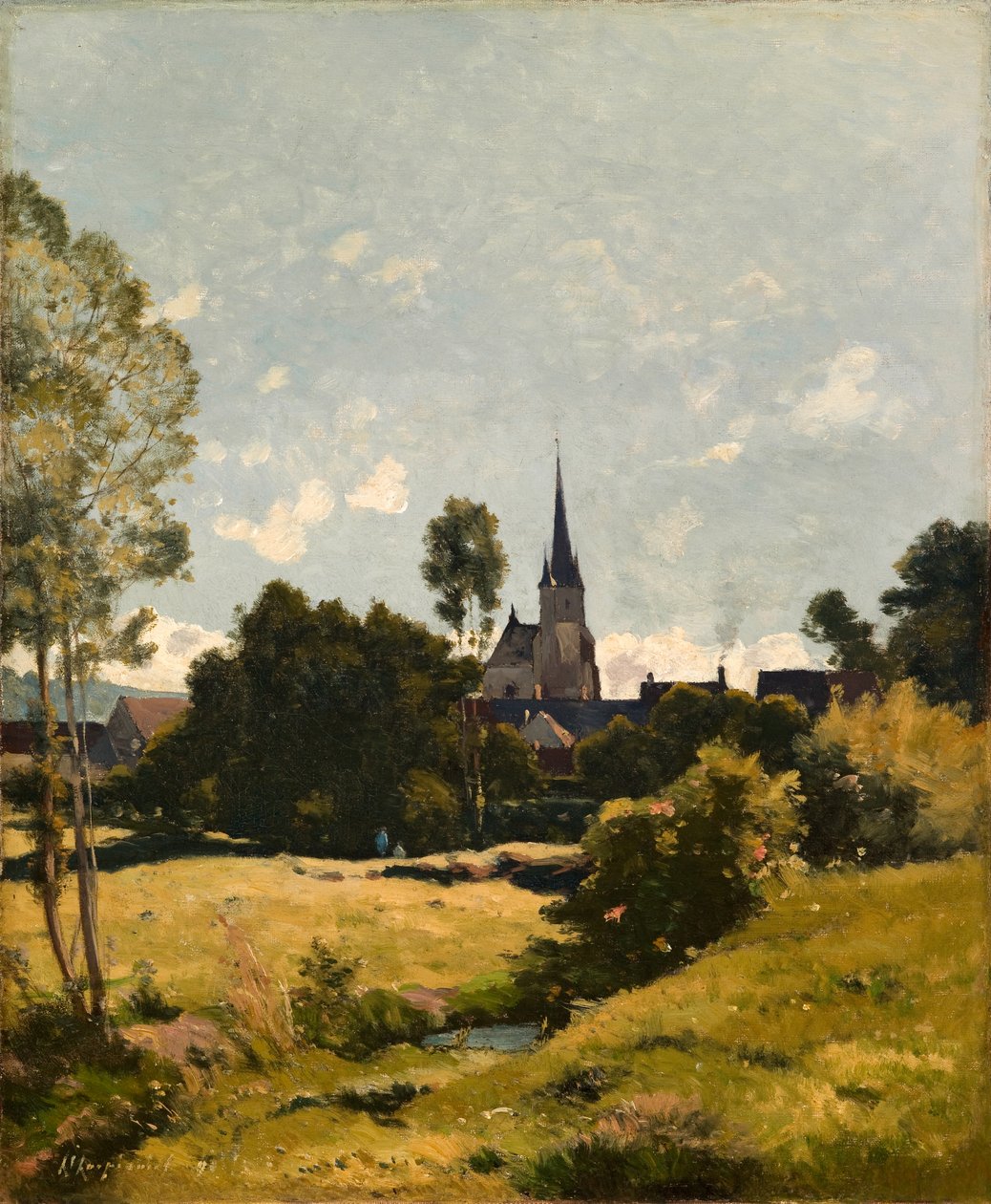 Kyrkan i byn av Henri Joseph Harpignies