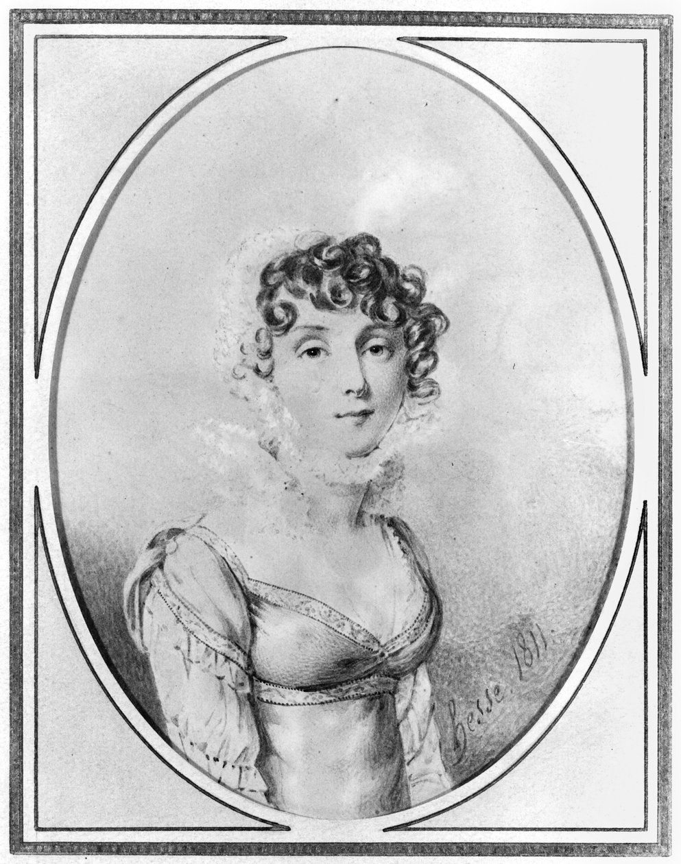 Porträtt av Caroline Bonaparte (1782-1839) 1811 av Henri Joseph Hesse